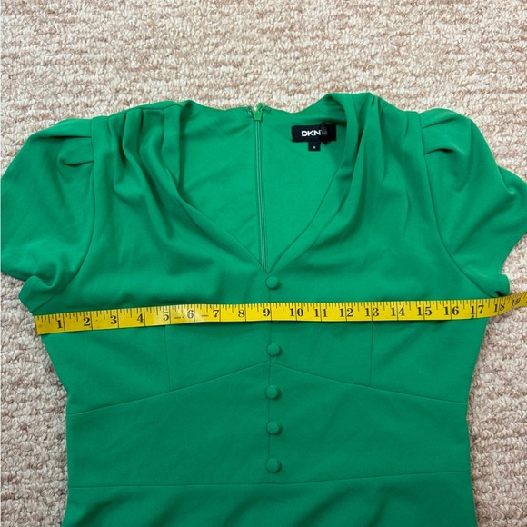 DKNY Women's Bubble-Sleeve Scuba-Crepe Midi Green Dress Size 10. C14 - Picture 14 of 17